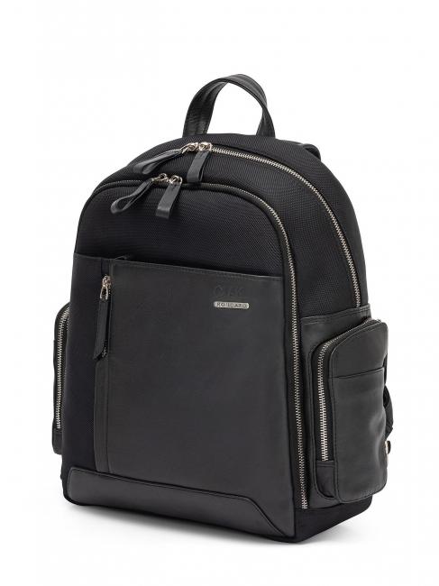 CIAK RONCATO SQUADRA Petit sac à dos en cuir et nylon, support pc 14" noir - Sacs à dos pour ordinateur portable
