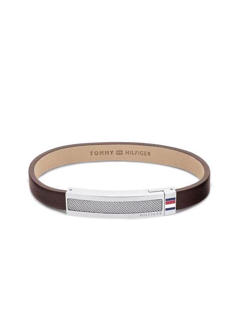 TOMMY HILFIGER WOVEN TEXTURE Bracelet en cuir brun - Bracelets pour hommes