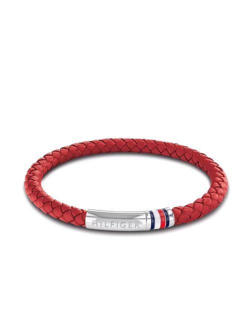 TOMMY HILFIGER INTERWOVEN BRAID Bracelet en cuir rouge - Bracelets pour hommes