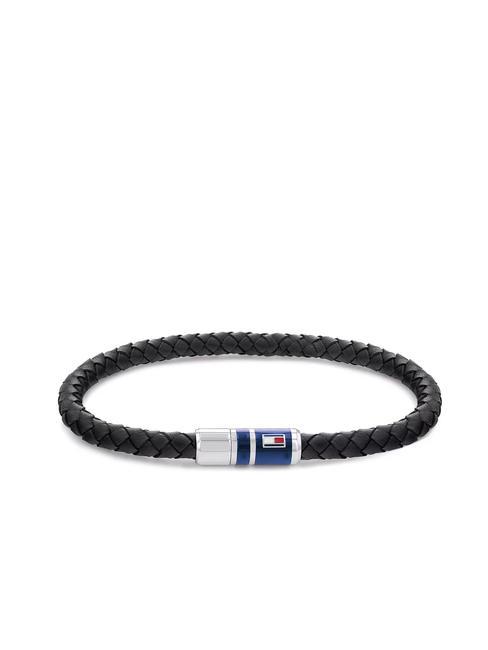 TOMMY HILFIGER CASUAL CORE Bracelet en cuir noir - Bracelets pour hommes