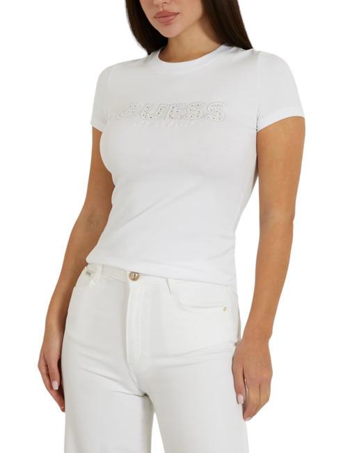 GUESS SANGALLO T-shirt en coton extensible blanc pur - T-shirt