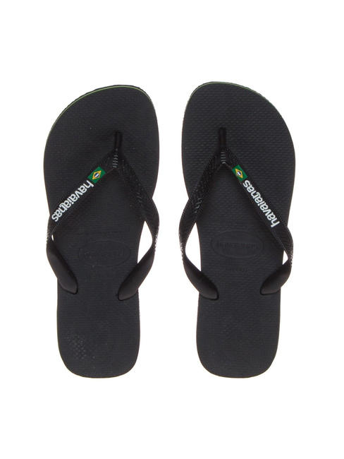 HAVAIANAS BRASIL LOGO Les tongs pour hommes noir noir - Chaussures unisexe