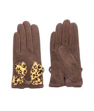 TOSCA BLU guanto con fiocco maculato in suede  - Gants