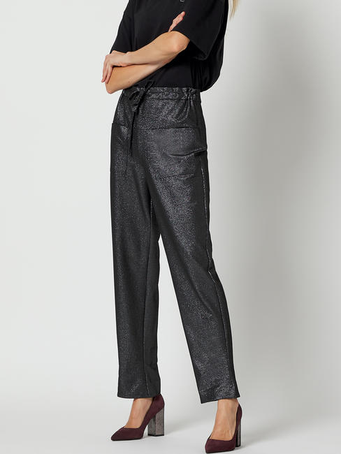 MANILA GRACE   Pantalon oversize Noir - Pantalons pour femmes