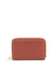 COCCINELLE METALLIC SOFT Portefeuille moyen zipp&eacute; en cuir cannelle - Portefeuilles Femme - 1