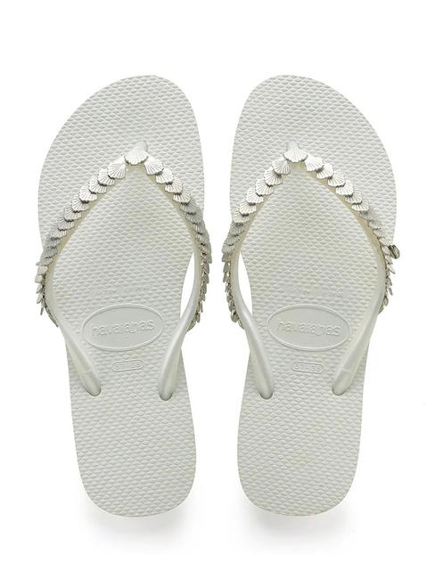 HAVAIANAS SLIM SHELL MESH Tongs blanc - Chaussures Femme