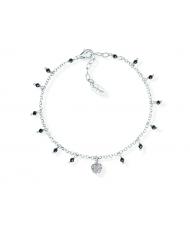 AMEN CANDY CHARM Bracelet en argent rhodié avec cristaux noirs et zirconiums blancs - Bracelets