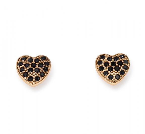 AMEN COCCOLE LUXURY Boucles d'oreilles en argent rose et zircons noirs Rose - Boucles d'oreilles