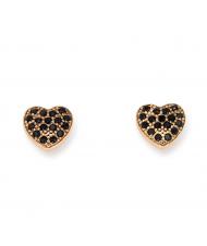 AMEN COCCOLE LUXURY Boucles d'oreilles en argent rose et zircons noirs - Boucles d'oreilles