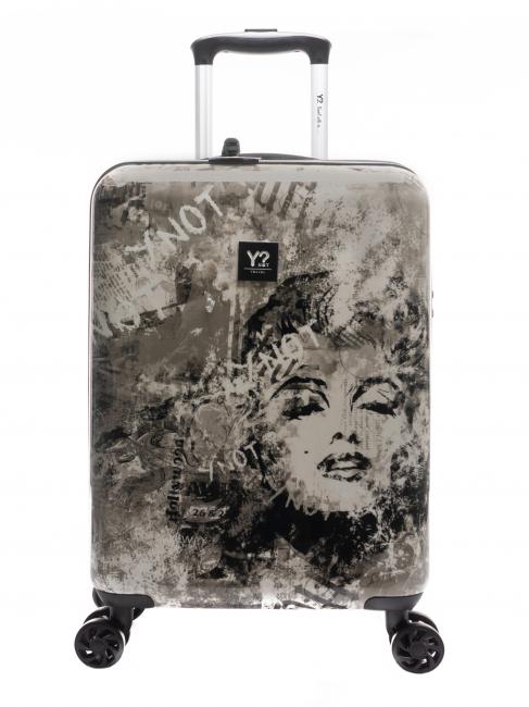 YNOT PRINT CASE Chariot à bagages à main noir hollywoodien - Valises cabine