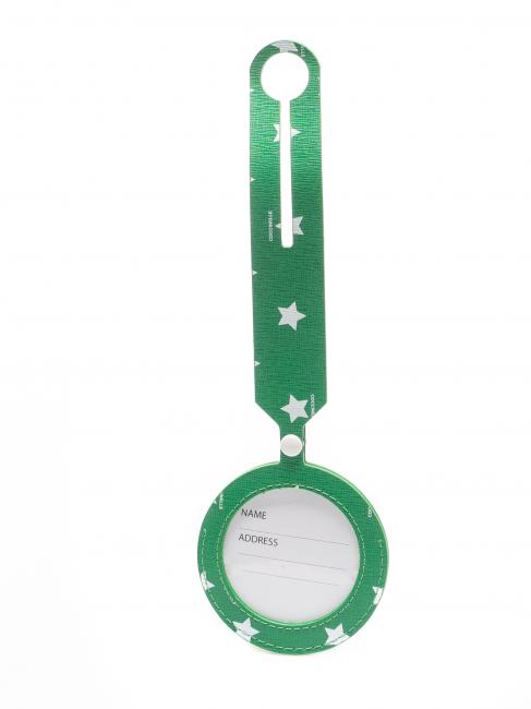 COCCINELLE ROUND STAR Porte-adresse en cuir saffiano au / vert - Porte-clés
