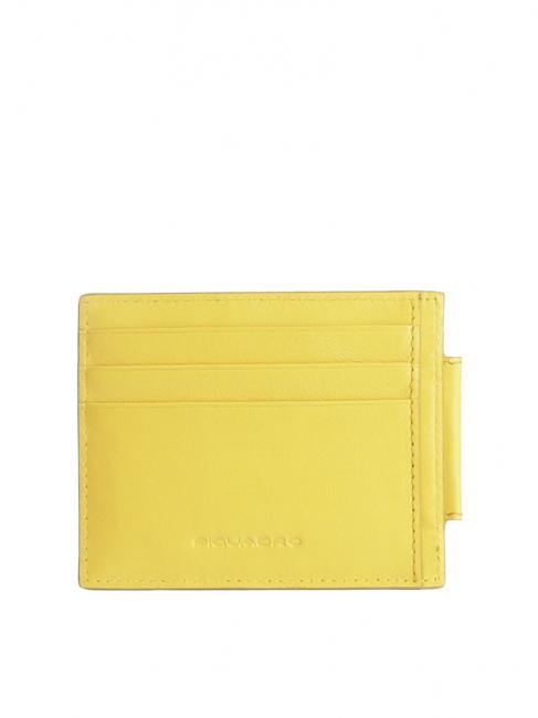 PIQUADRO URBAN Porte-cartes de crédit plat en cuir jaune - Portefeuilles Homme