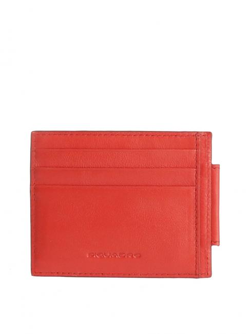PIQUADRO URBAN Porte-cartes de crédit plat en cuir ROUGE - Portefeuilles Homme