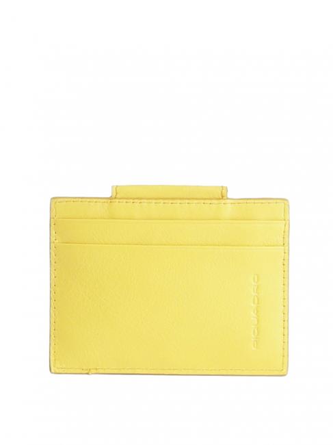 PIQUADRO URBAN Porte-cartes de crédit en cuir jaune - Portefeuilles Homme