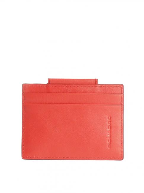PIQUADRO URBAN Porte-cartes de crédit en cuir ROUGE - Portefeuilles Homme