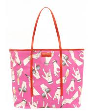 TRUSSARDI Shopping bag maxi con stampa all over  Fuchsia - Sacs pour Femme - 1
