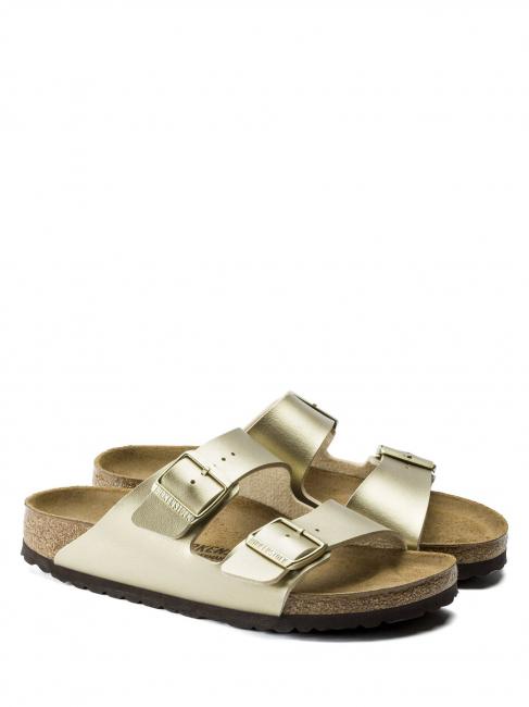 BIRKENSTOCK ARIZONA BIRKO-FLOR Sandale pantoufle or - Chaussures unisexe