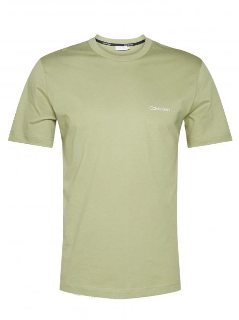 CALVIN KLEIN CHEST LOGO T-shirt en cotton sauge - T-shirt