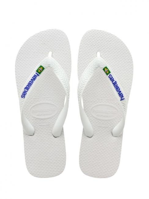 HAVAIANAS BRASIL LOGO Les tongs pour hommes blanc - Chaussures unisexe