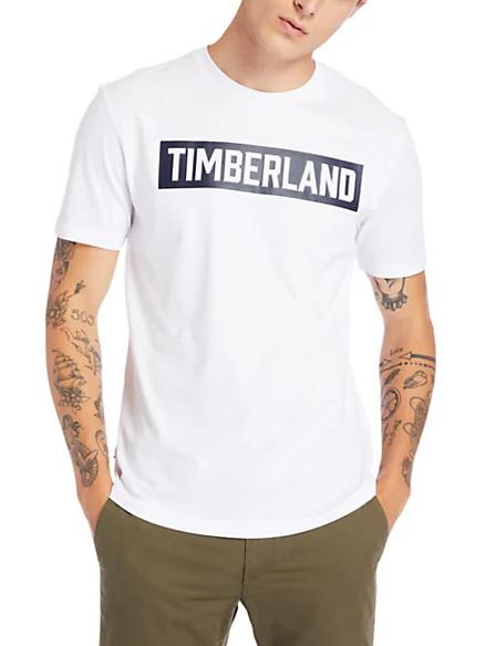 TIMBERLAND SS 3D EMBOSSED T-shirt à logo embossé blanc - T-shirt