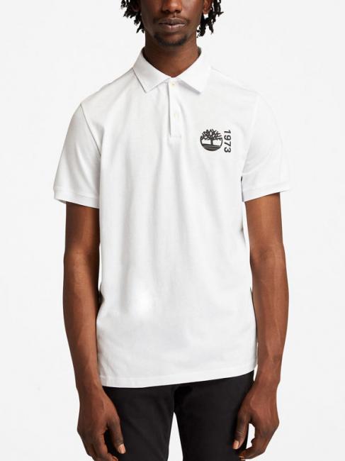 TIMBERLAND SS SIGNATURE Polo manches courtes blanc - chemise polo