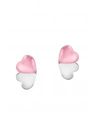 MORELLATO CUORE Boucles d'oreilles en argent avec oeil de chat rose / blanc - Boucles d'oreilles - 1