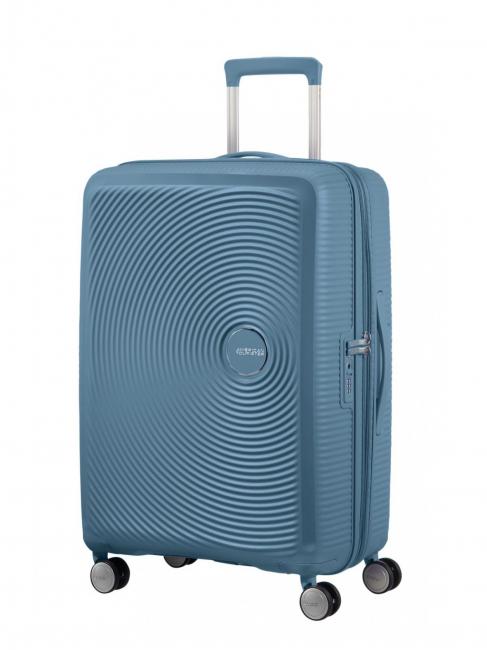 AMERICAN TOURISTER SOUNDBOX SPINNER Chariot moyen, extensible bleu pierre - Valises Rigides