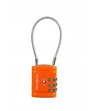 SAMSONITE  GLOBAL TRAVEL Cadenas avec c&acirc;ble et combinaison TSA orange - Accessoires Voyage - 1