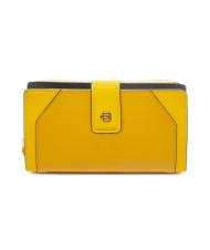 PIQUADRO MUSE Porte-feuille en cuire jaune - Portefeuilles Femme - 1
