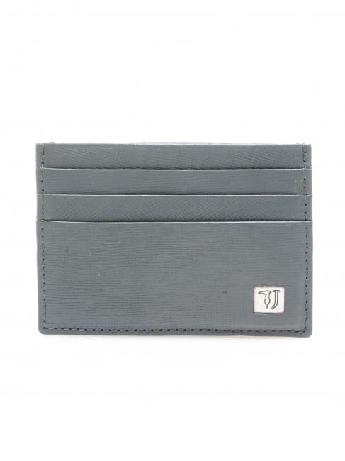 TRUSSARDI Portafoglio in pelle saffiano  GRIS - Portefeuilles Homme