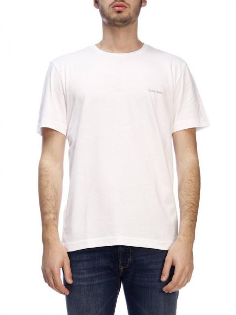 CALVIN KLEIN CHEST LOGO T-shirt en cotton beige pierreux - T-shirt