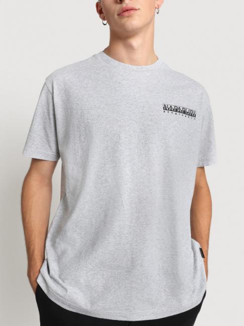 NAPAPIJRI S-SARETINE SS T-shirt en cotton gris clair chiné - T-shirt