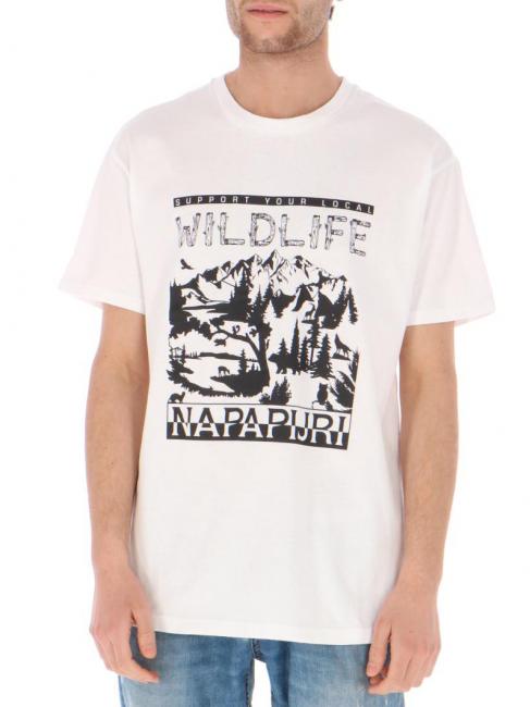NAPAPIJRI S-LATEMAR T-shirt en cotton blanc brillant - T-shirt