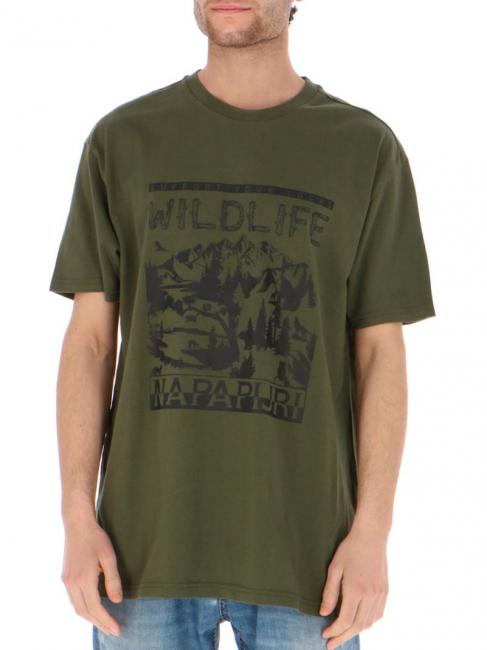 NAPAPIJRI S-LATEMAR T-shirt en cotton profondeurs vertes - T-shirt