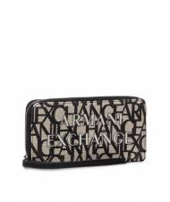ARMANI EXCHANGE MAXI LOGO Grand portefeuille zipp&eacute; avec manchette - Portefeuilles Femme