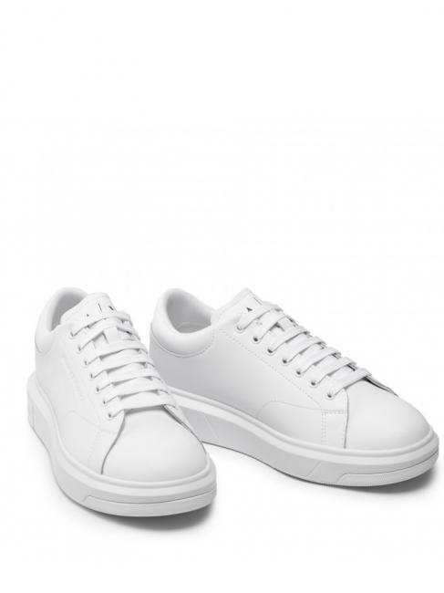 ARMANI EXCHANGE ACTION Baskets en cuir OP BLANC - Chaussures Homme