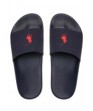 RALPH LAUREN POLO SLIDE Chaussons marine / pp rouge - Chaussures Homme - 1