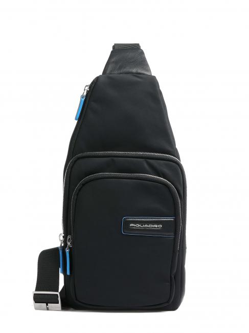 PIQUADRO PQ-RY  Sac à dos à une épaule, en tissu recyclé Noir - Sacs à dos pour ordinateur portable