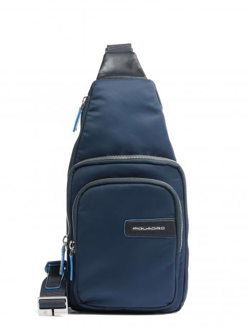 PIQUADRO PQ-RY  Sac à dos à une épaule, en tissu recyclé bleu - Sacs à dos pour ordinateur portable