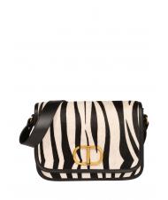 TWINSET Borsa a tracolla in pelle stampa zebra  - Sacs pour Femme