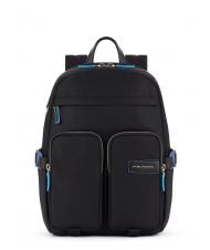 PIQUADRO PQ-RY Sac &agrave; dos en tissu recycl&eacute;, support PC 14" Noir - Sacs &agrave; dos pour ordinateur portable - 1