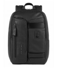 PIQUADRO W103 Sac &agrave; dos en cuir, support pc 15,6" Noir - Sacs &agrave; dos pour ordinateur portable - 1