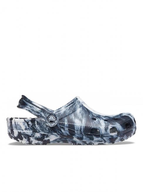 CROCS CLASSIC MARBLED CLOG Sandale sabot blanc noir - Chaussures unisexe