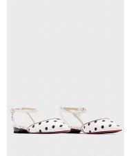 MANILA GRACE BALLERINA  Sandale plate &agrave; bride blanc noir - Chaussures Femme - 1