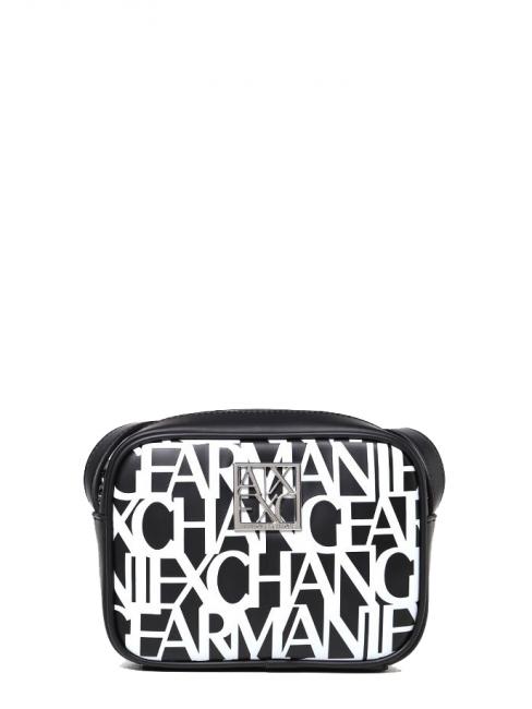 ARMANI EXCHANGE BORSA A TRACOLLA Logo imprimé noir blanc - Chaussures Femme