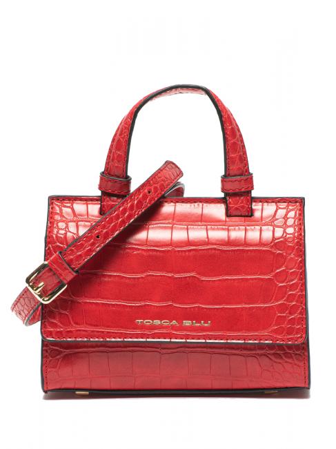 TOSCA BLU MAGO MERLINO Mini sac imprimé croco avec bandoulière ROUGE - Sacs pour Femme