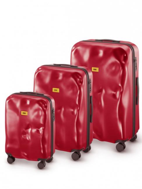 CRASH BAGGAGE ICON Set 3 Trolley : cabine, moyen, grand rouge - Ensemble Valises