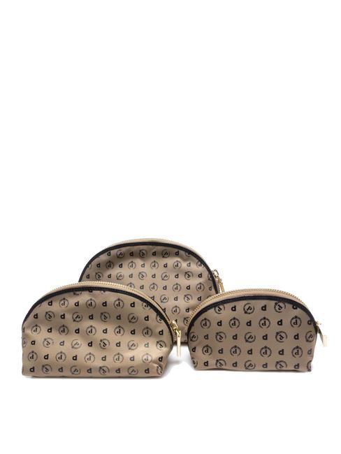 POLLINI  HERITAGE SOFT Trio de trousses beige / noir - Pochettes & Trousses