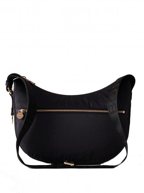 BORBONESE BORBONAIS Sac Hobo LUNA, petit noir foncé - Sacs pour Femme
