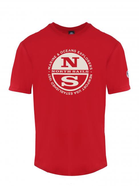 NORTH SAILS MARINE & OCEANS T-shirt en cotton rouge - T-shirt
